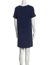 Stella McCartney Blue Crew Neck Asymmetrical Mini Dress Size: 38