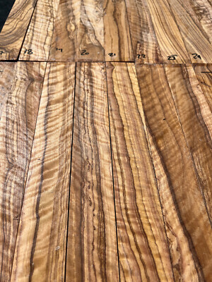 CURLY WILD AFRICAN OLIVE Drehspindel Schnitzrohling 310 x 40 x 40 mm SPEZIAL