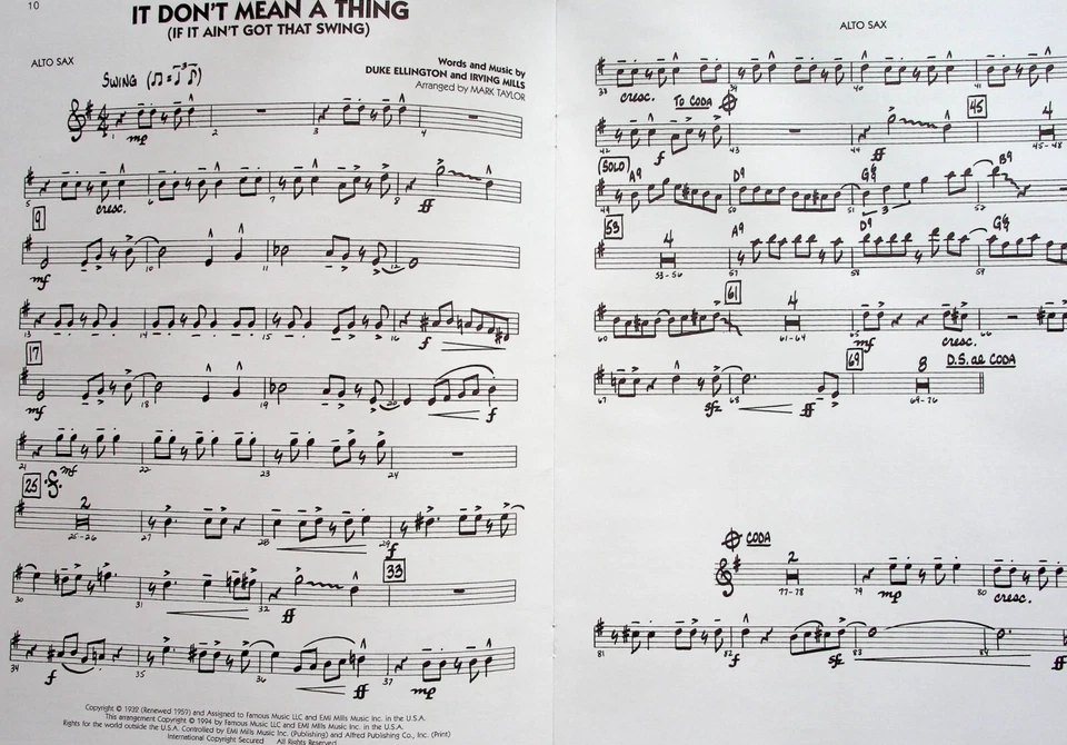 Alto Sax Swing Favorites Big Band Play Along Sheet Music Song Book w/cd - Image 4 of 4