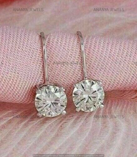 5.44 Carat 925 Sterling Silver Moissanite Heart Drop Earrings main image 1