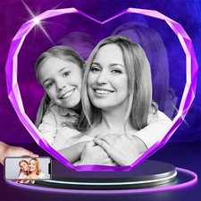 RUIOU 3D Crystal Photo Personalized Mothers Day Gifts for Mom, Wife, Women, Her,