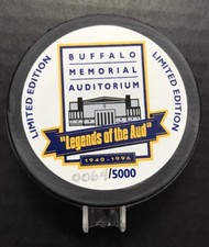 VINTAGE BUFFALO SABRES LEGENDS OF THE AUD HOCKEY PUCK VERY RARE LIMITED EDITION