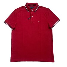 Tommy Hilfiger Men's Wine Red Regular Fit Wicking Performance Pique Solid Polo
