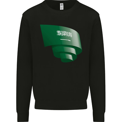 Curled Saudi Arabia Flag Arabian Day Football Herren Sweatshirt Pullover