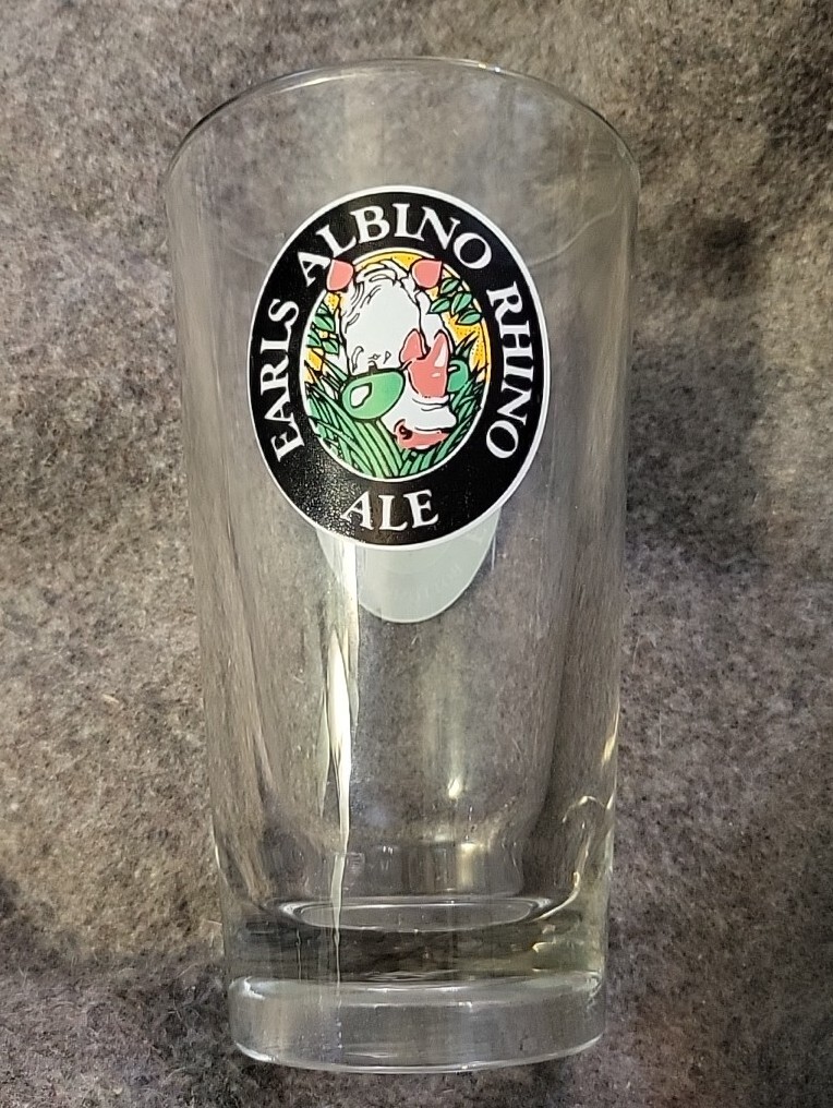 EARL'S ALBINO RHINO PALE Ale Retired Brand 12 Oz Beer Glass C 5b eBay
