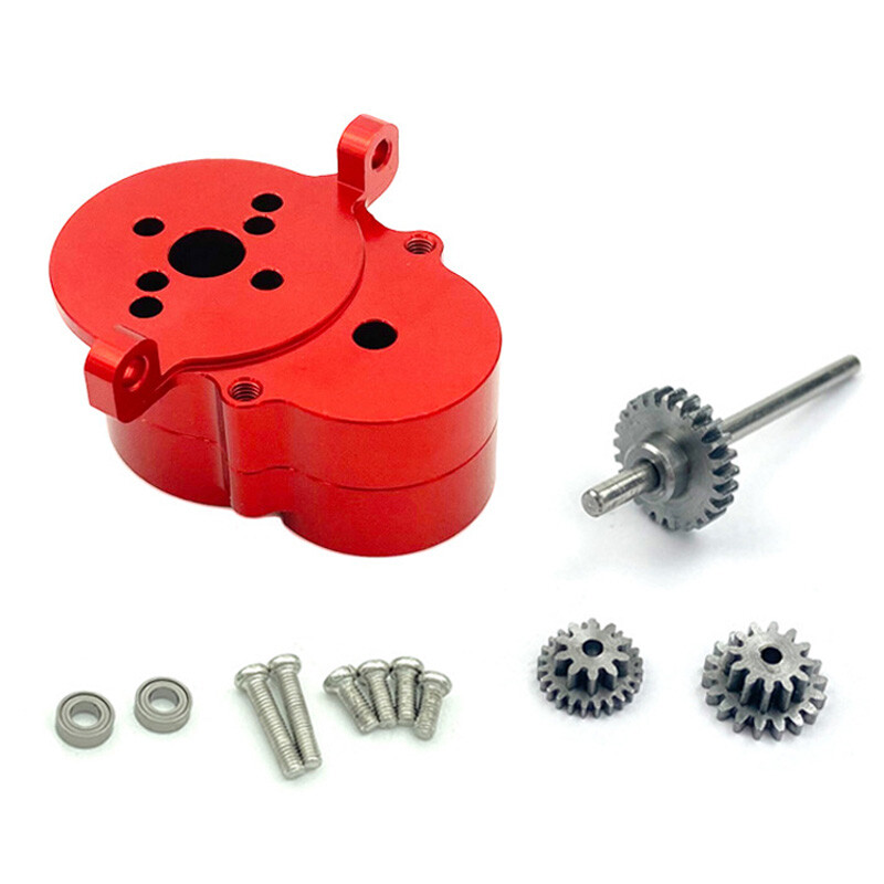 Aluminum Gearbox w/ Metal Motor Gear for WPL D12 1/10 RC Truck Upgrade Parts a