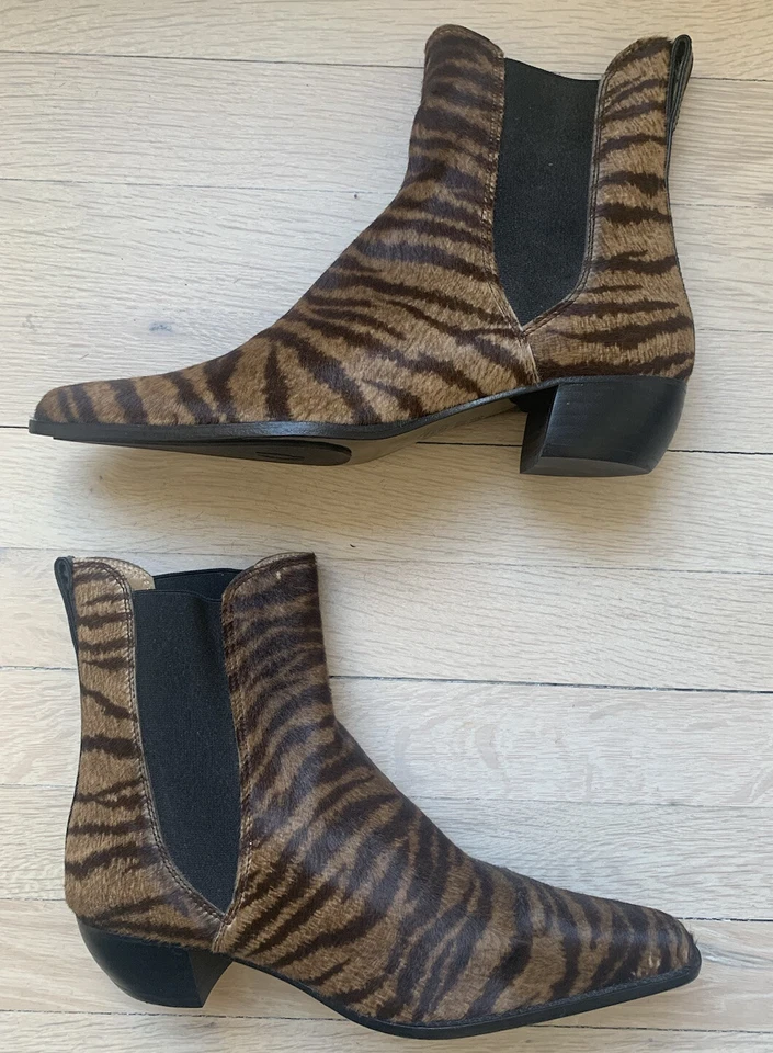 Botines Charles Jourdan vintage nunca usados en pony estampado de tigre 7,5 🐯 Foto 4 de 4