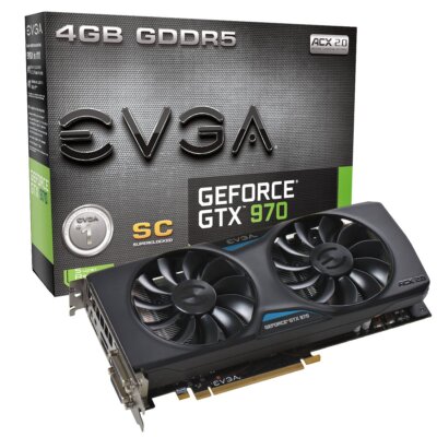 EVGA GeForce GTX 970 4GB SC GAMING ACX 2.0, 26% Cooler & 36% Quieter Cooling....