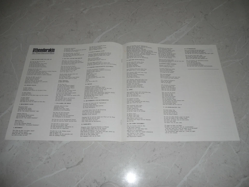 Mikis Theodorakis All Time Greatest Hits 1986 LP PopCh CBS4502121 NM             - Image 4 of 4