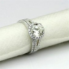 3.5 Ct Round Cut Lab-Created Diamond Engagement Ring 14K White Gold Plated