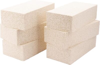 6 Pieces Insulating Fire Brick for Ovens, Kilns, Fireplaces, Forges 9'' X 4.5'' 