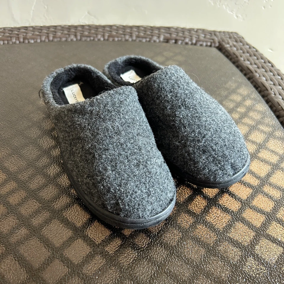 Lucky Brand Boy's Faux Wool Slip On Clog Slippers Gray Size 2/3 - Image 2 of 4