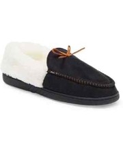 B rn Born Faux Shearling Slipper, Black, Men Size Small 7-8 NEW