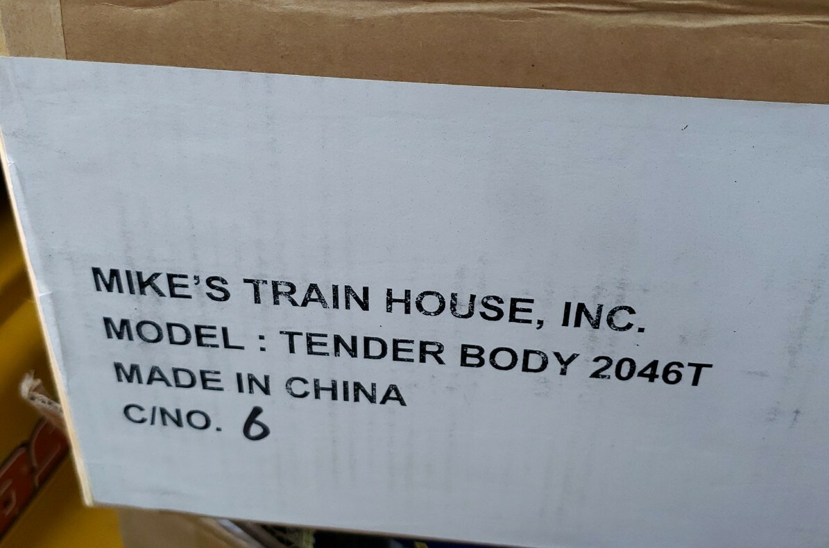 MTH O Gauge 2046T Undecorated Replacement Tender Body/Shell New