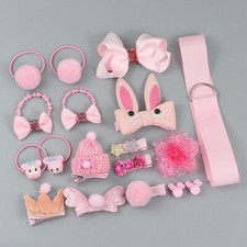 Pink 18pc Handmade Hair Accessories Set