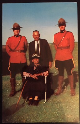 RCMP with MICMAC Chief & Senior Member Of Prince Edward Island  Band Postcard