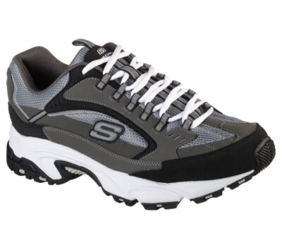 Man Skechers Stamina Cutback Lace-Up Shoe 51286 Color Charcoal /Black Brand New