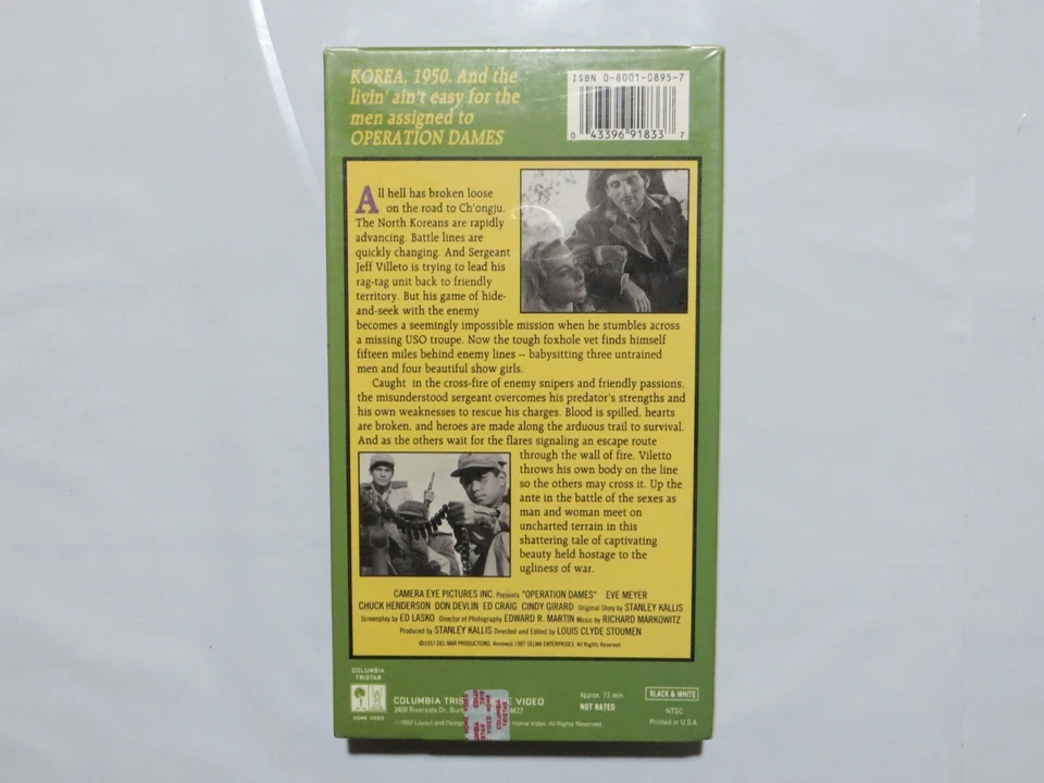 OPERATION DAMES -RARE Columbia TRISTAR VHS 1959 W/Eve Meyer/Chuck Henderson 2X - Image 2 of 2