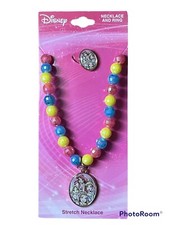 Disney Princess Stretch Necklace and Ring Set 2 Ariel Cinderella Belle and More