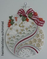 Plauener Spitze ® Fensterbild Weihnachtskugel Kugel Winter Sterne Weihnachten