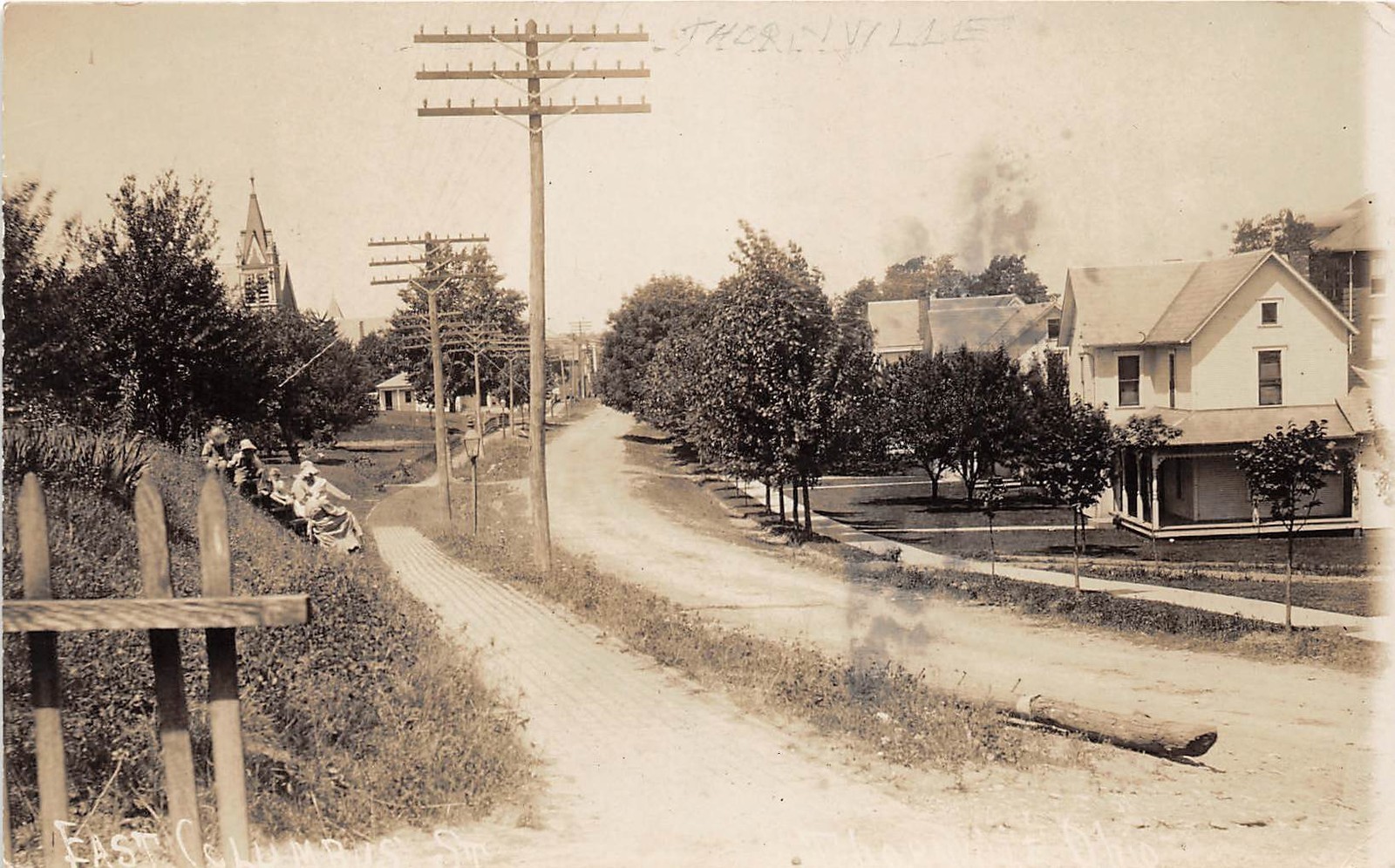 E20/ Thornville Ohio Real Photo RPPC Postcard 1909 East Columbus St