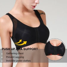 Women's Full Coverage Front Closure Bra Wire Free Back Support Posture Post-Op