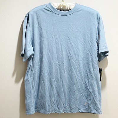 New REEL LEGENDS Men s Blue BAM BAM WEAVE Short Sleeve Bamboo Fabric Shirt M