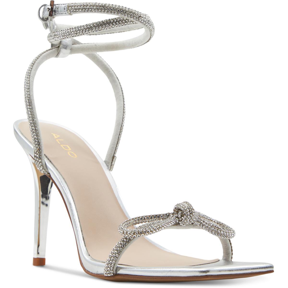 Женские текстильные туфли Aldo BARRONA серебристого цвета с ремешком на щиколотке 8 Medium (B,M) BHFO 6999