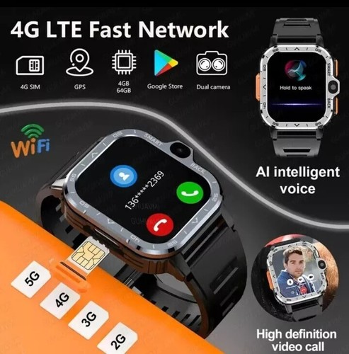Smartwatch PGD 2024 Tarjeta SIM 4G Wifi GPS IP67 2,03pulgadas Cámara Ritmo APP - Imagen 7 de 10