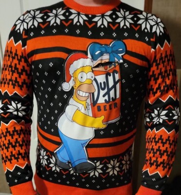 The Simpsons Homer Ugly Christmas Sweater Holds Real Beer