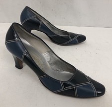 Vintage 60 s Johansen Womens Size 5 M Blue High Heel Pumps Shoes In EUC
