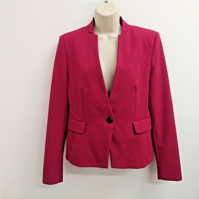 Zara Basic Womens Blazer Red Long Sleeve Business Casual Career Size Medium