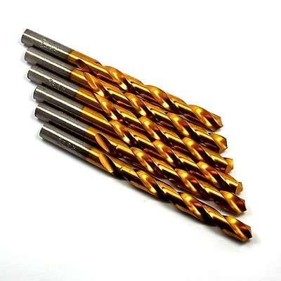 Hertel Jobber Length Drills 23/64'' HSS 118° TiN 4-7/8'' USA (6 Pcs)