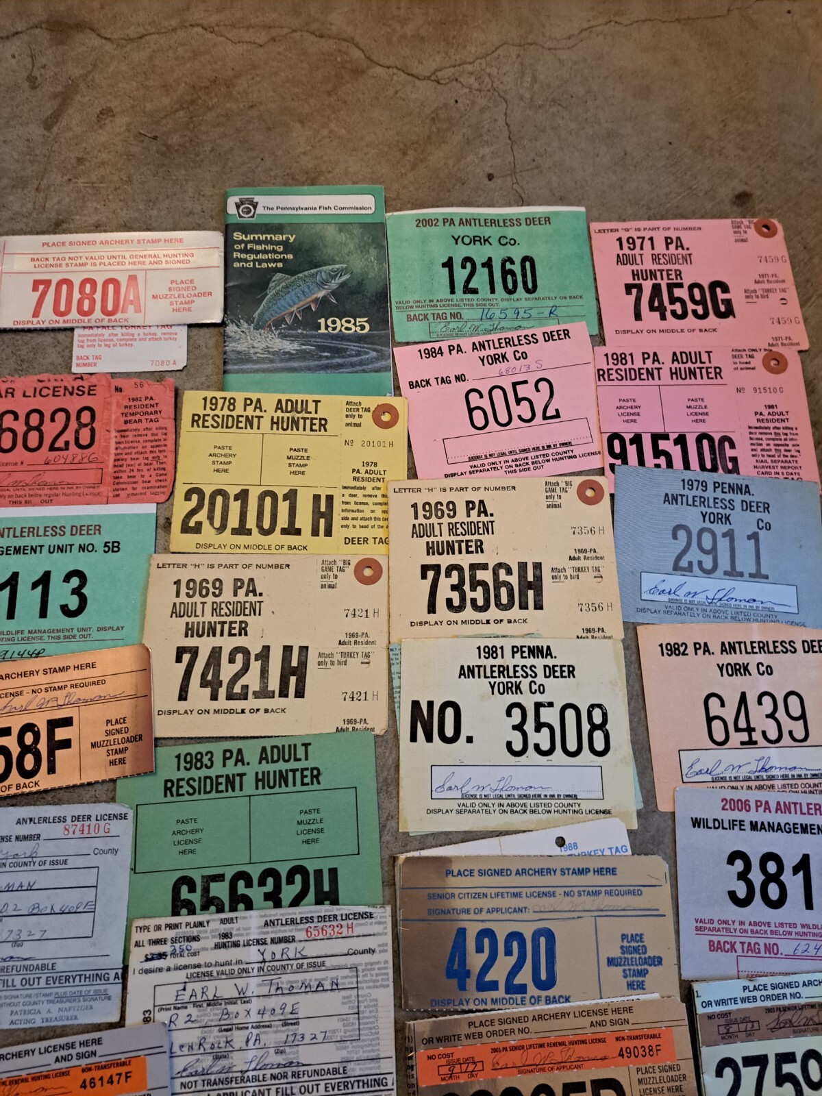 Big Lot Vtg Pennsylvania Hunting Anterless Deer Permits Licenses eBay