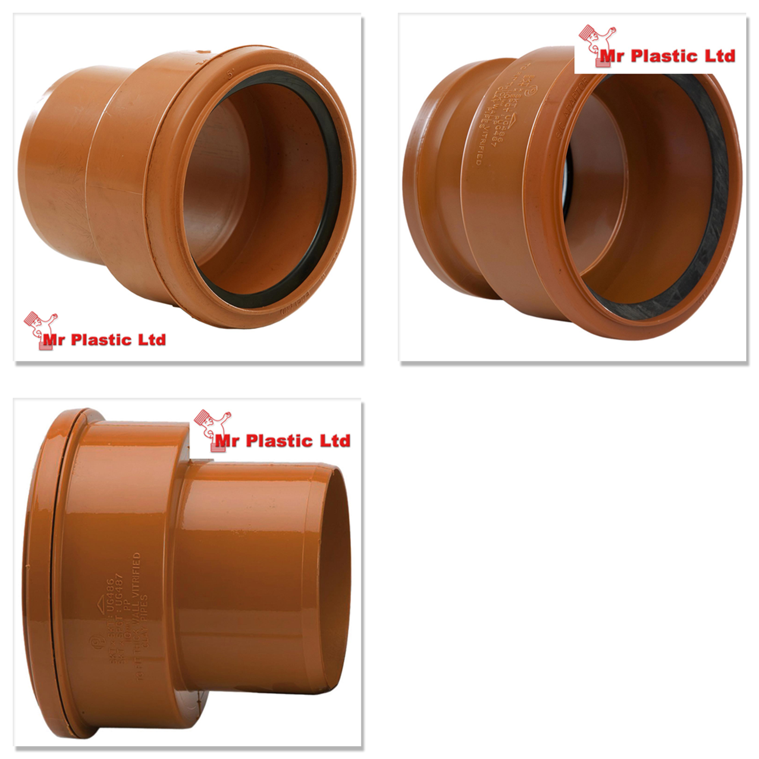 Polypipe 110mm Underground Drainage PVC to Clay Pipe Adaptor eBay