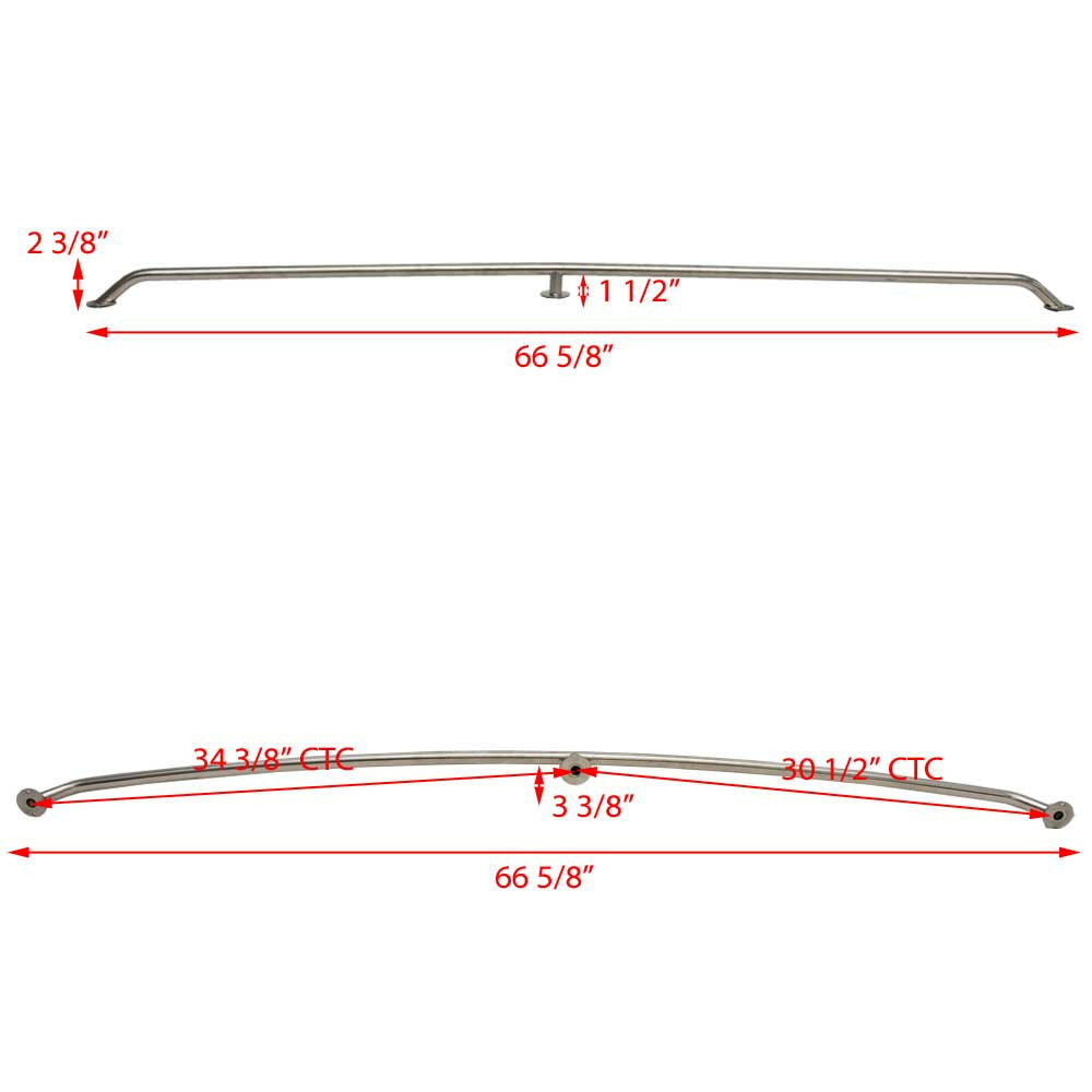 Whitecap Boat Bow Rails 1983979 | Lund 66 5/8 Inch Stainless (Set of 2 ...