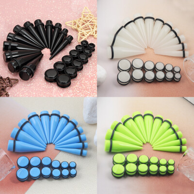 12-24PCS LARGE SIZES EAR STRETCHING KIT BIG EAR TAPERS PLUGS 00G-20MM - 6 COLORS