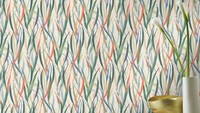 Vliestapete Rasch Aquarell GräSer Floral Creme GrüN Orange 330229 (3,74€/1Qm)