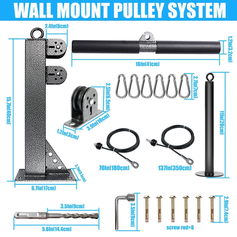 Fitness Wall Mount Pulley System Weight Cable Pulley System F Gym Cable Machine - Image 2 of 4