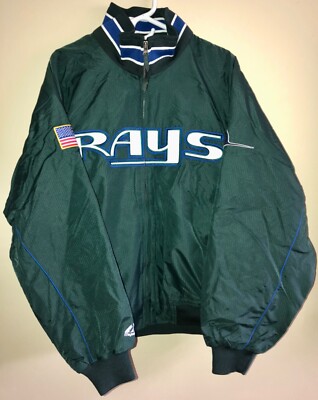 VTG MLB 2001 TAMPA BAY RAYS GREEN MAJESTIC DUGOUT