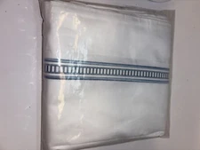 Frontgate Resort Euro Pillow Sham 31x31 Misty Blue Border Ladder Stitch NEW!