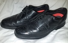 ROCKPORT WALKABILITY Men's Black Leather Wingtip Lace Up Oxford Shoes Adiprene 1