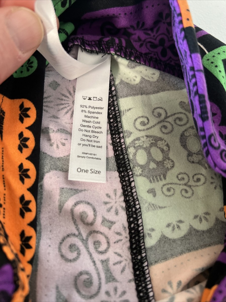 Legging LuLaRoe OS Halloween Squelette Multicolore Neuf