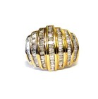 10k yellow gold 3.33ct SI3 H diamond cluster anniversary ring 7.6g dome band — photo 3