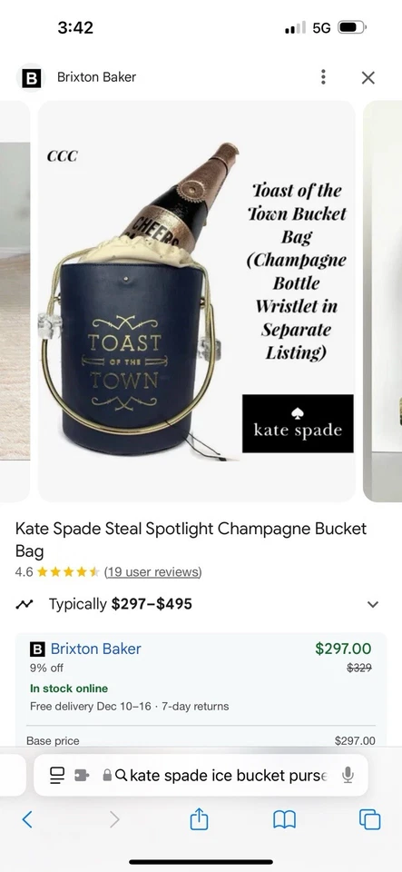 KATE SPADE NY "BOLSO CUBO CHAMPAGNE SPOTLIGHT" NUEVO CON ETIQUETAS $329 Foto 4 de 4