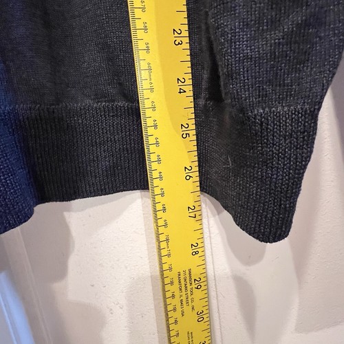 Bloomingdale’s Maglione Lana Merino Uomo XL Blu Pullover Scollo VN - Foto 6 di 7