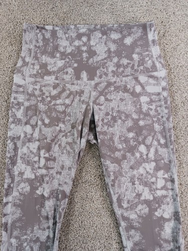 Lululemon Womens 8 Pants Wunder Under High-Rise Crop Scalloped Gray - Picture 2 of 10