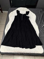 New Old Navy Womens Black A Line Midi Classic Summer Dress Size XL Petite Boho 