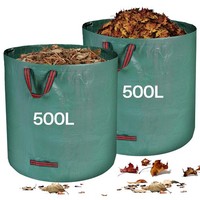 Gartenabfallsack Stabil 2 X 500L Gartensack Laubsack Mit Griffen