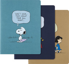 Limited Edition Peanuts Set of 3 Cahier Journals, Soft Cover, XL 7.5" X 9.75" ,